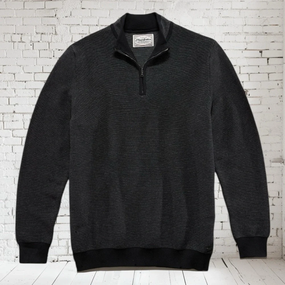 Flag & Anthem Humphrey Sweater Medium NWT Charcoal | Quarter Zip + Laid-Back